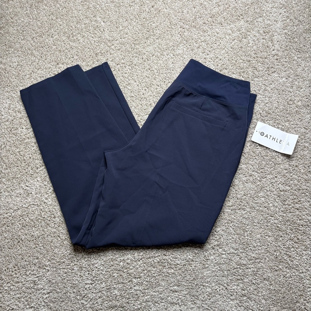 Athleta Navy Blue High-Waist Wide-Leg Pants